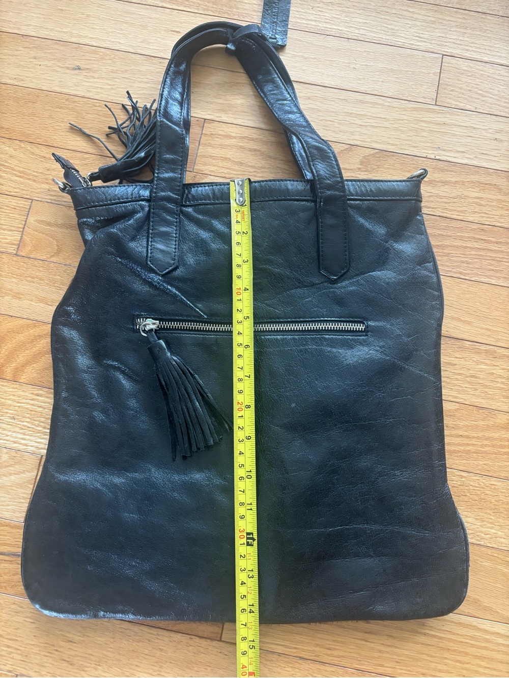 Large Leather Bag with snakeskin pattern inside. Excellent condition!!